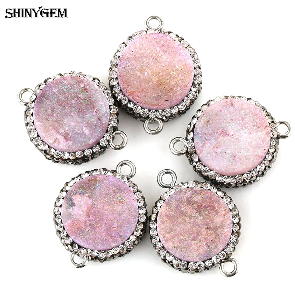 5 шт. модные микро инкрустация Циркон натуральный камень разъем для женщин Стразы