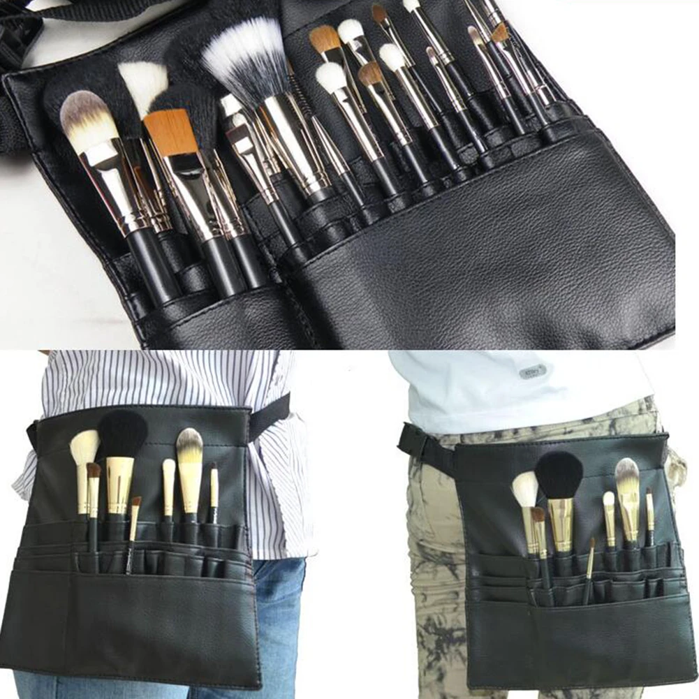 

1PC PU Leather Makeup Brush Waist Bag Portable Cosmetic Brush Holder Organizer With Artist Belt Strap Storage Organizer(Unfold)