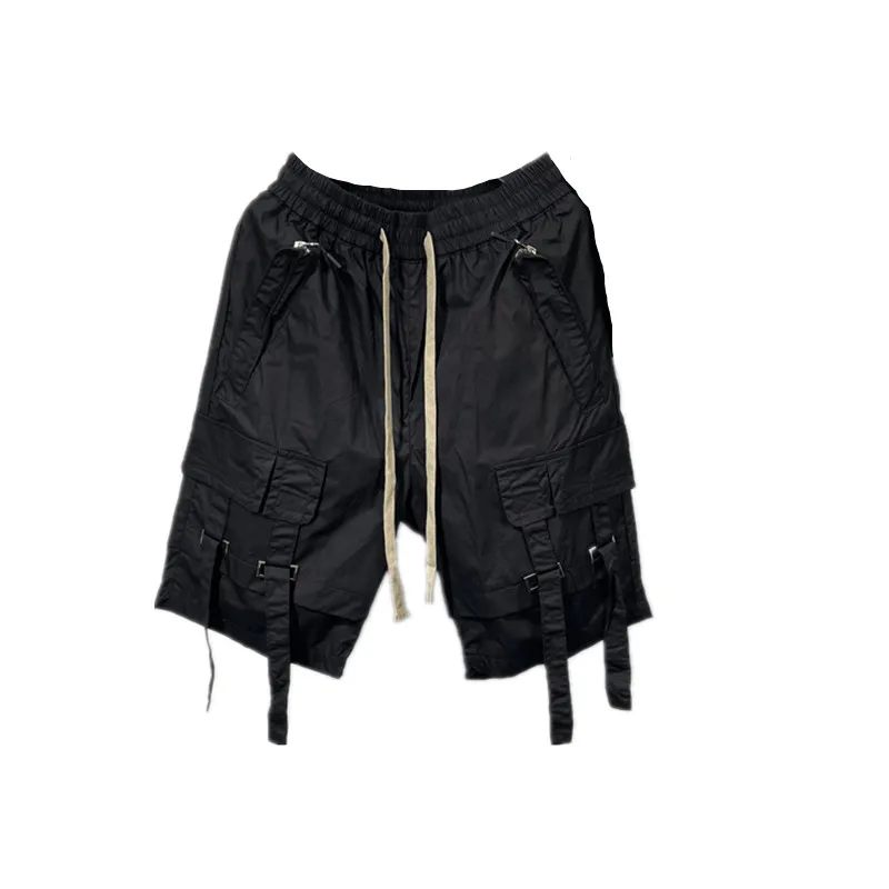 

Owen Seak Men Casual Short Harem Gothic High Street Hip Hop Men's Cross Sweatpants Summer Streetwear Pant Loose Black Short