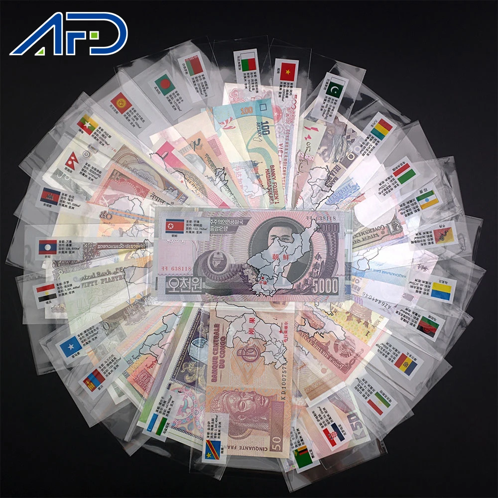 52 шт. заметок из 28 стран UNC набор реальных оригинальных банкнот (истекло не