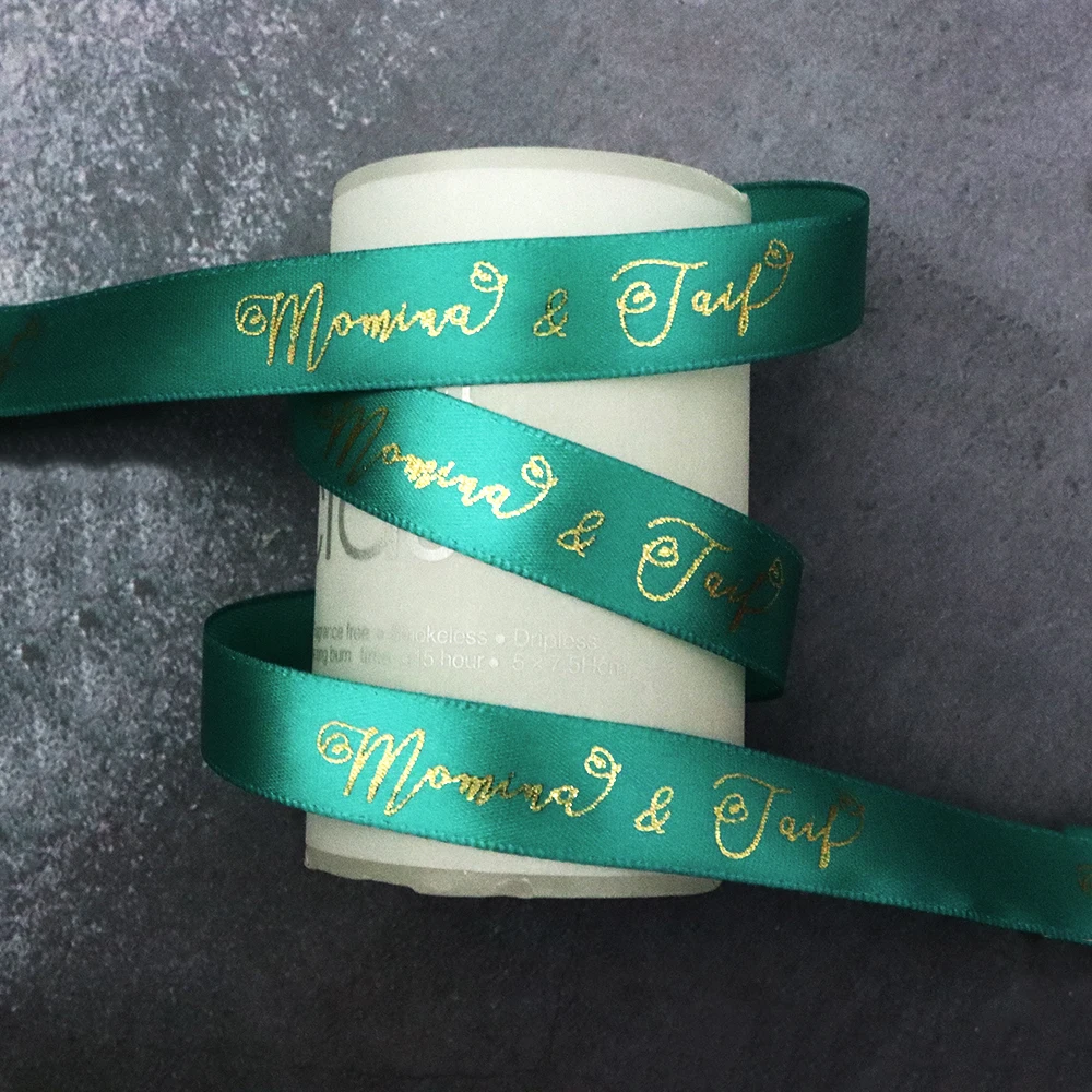 Custom Ribbon Personal Names Printed Satin Rubban Tape Bridal Groom Love Rings Wedding Bouquet Giftbox Bracelet Packing | Дом и сад