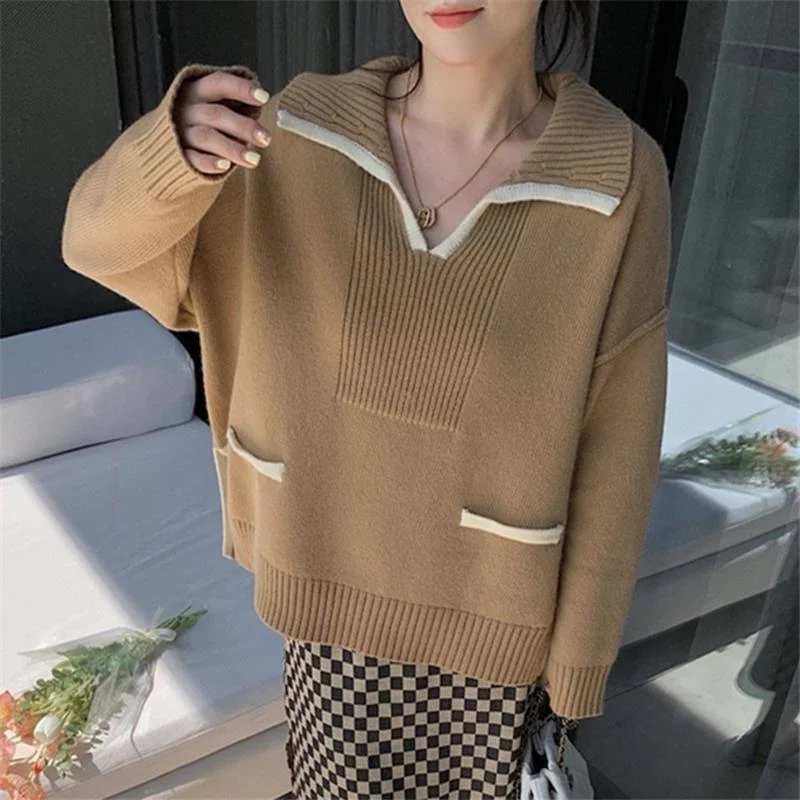 

Женский новый свитер, вязаный Повседневный сексуальный элегантный женский свитер, тонкий плотный теплый вязаный свитер, Дешевый универсал...