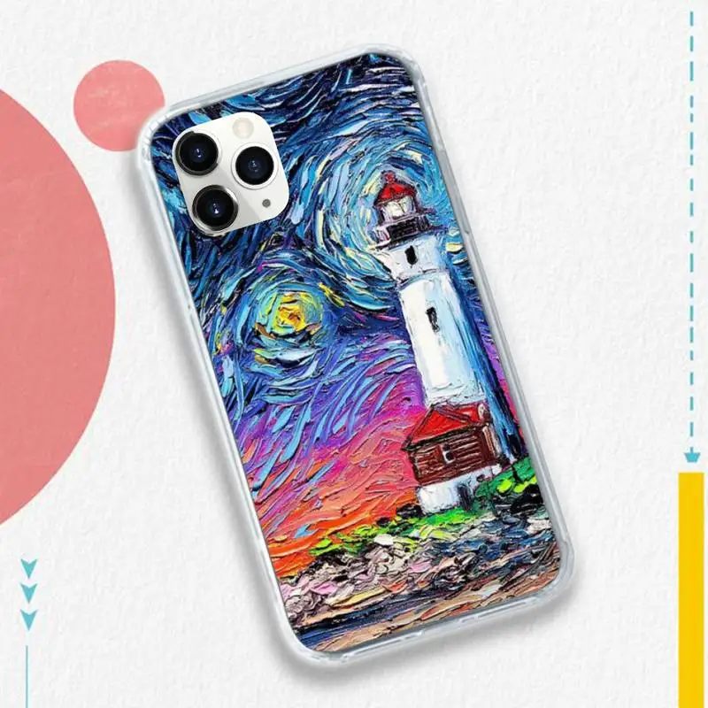 

Starry sky oil painting Sunflower sea art Phone Case for iPhone 11 12 pro XS MAX 8 7 6 6S Plus X 5S SE 2020 XR