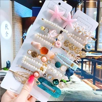 4pcsset hair accessories for women fashion simulated pearl acrylic barrette jewelry korean crystal hairpins clips girl hairgrip