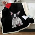 BeddingOutlet, одеяло с французским бульдогом, шерпой, милый щенок, меховое одеяло, красный воздушный шар, плюшевое покрывало с мультяшной собакой