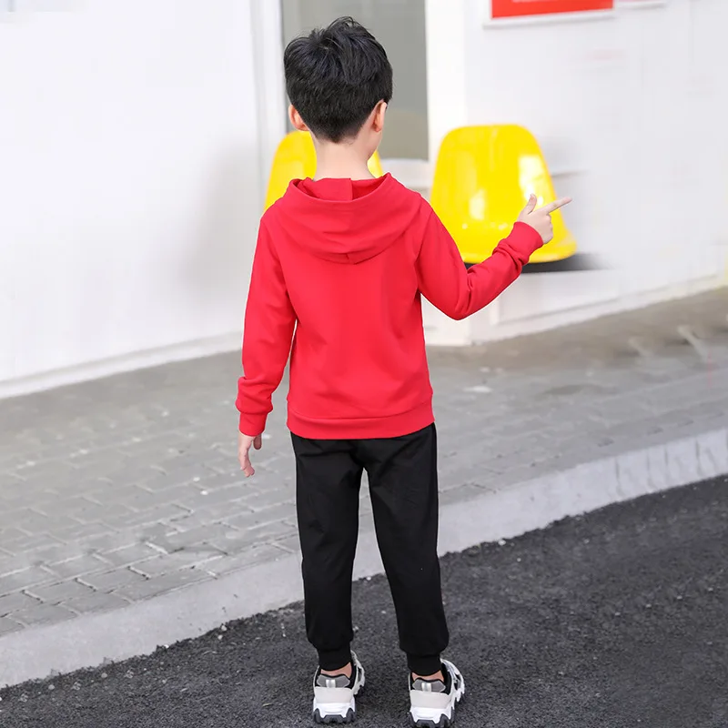 1-14Y 2Pcs Children Cotton Clothing Boys Girls Cartoon Hoodie Pants Toddler Suit | Детская одежда и обувь
