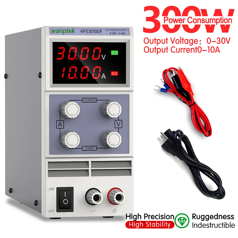 Источник питания постоянного тока Wanptek KPS3010D лабораторный импульсный источник 30 в