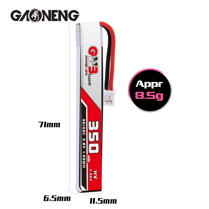 Литий полимерный аккумулятор GNB HV 1S 3 8 в 4 35 350 мАч 30C/60C PH2.0 для BetaFPV 65S UK65 Blade Inductrix UR65