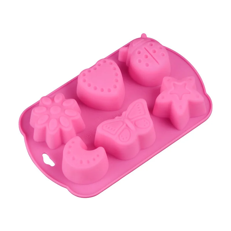 YIWUMART 6 Полость насекомое Луна шаблон торт плесень силиконовые шоколадные конфеты