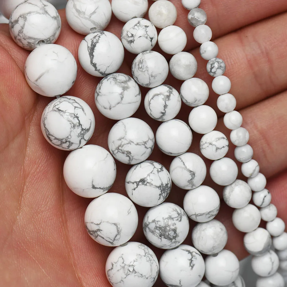 4 6 8 10 12 мм натуральный белый бисер Хаулит Гладкий Круглый драгоценный камень