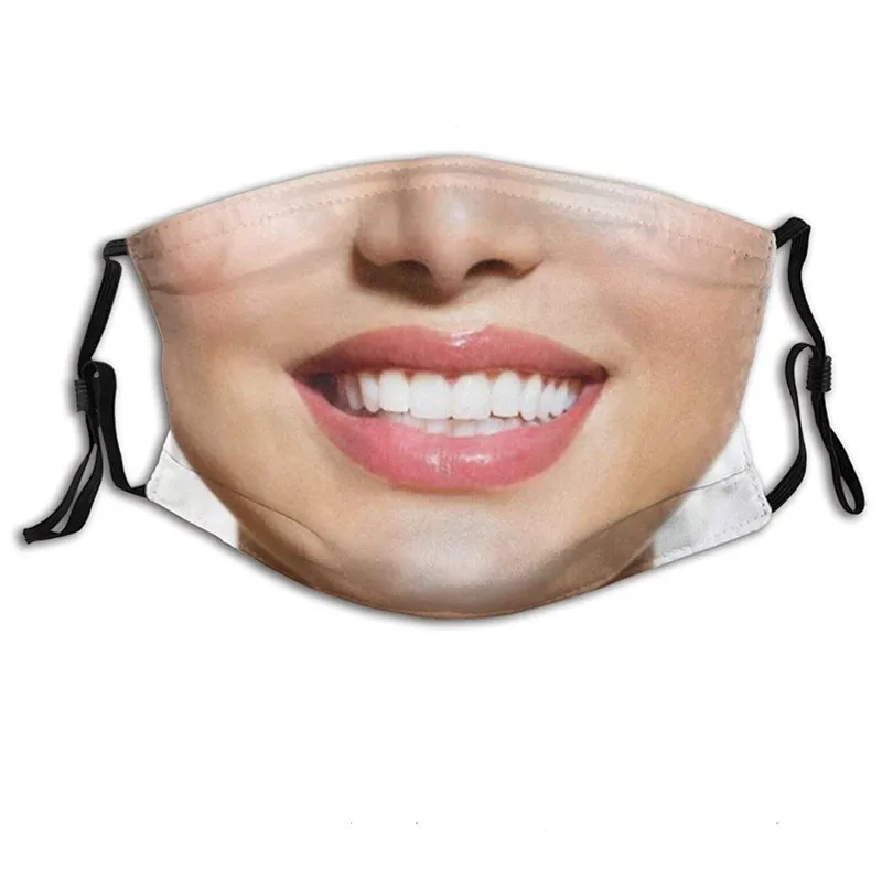 

Fashionable Black Mouth Masks Outdoor Washable Windproof Earloop Anti Dust Funny Print Mask Protective Breathable mascarillas