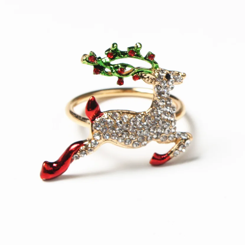 Металлические кольца для салфеток в виде рождественской елки бант цветочный