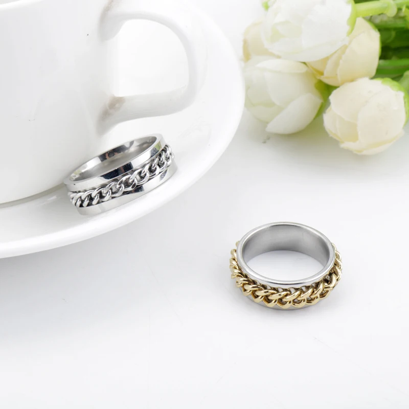 Кольцо-Спиннер мужское из нержавеющей стали в стиле панк-рок | Украшения и