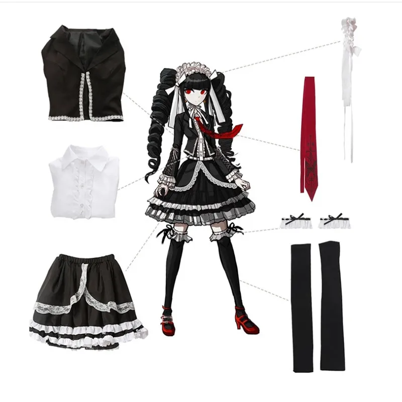 sexy anime cosplay DanganRonpa yasuhiro taeko Cosplay Costume Woman Dress Celestia Ludenberg Gambling Girl Lolita School Clothing Zentai Uniform naruto outfits