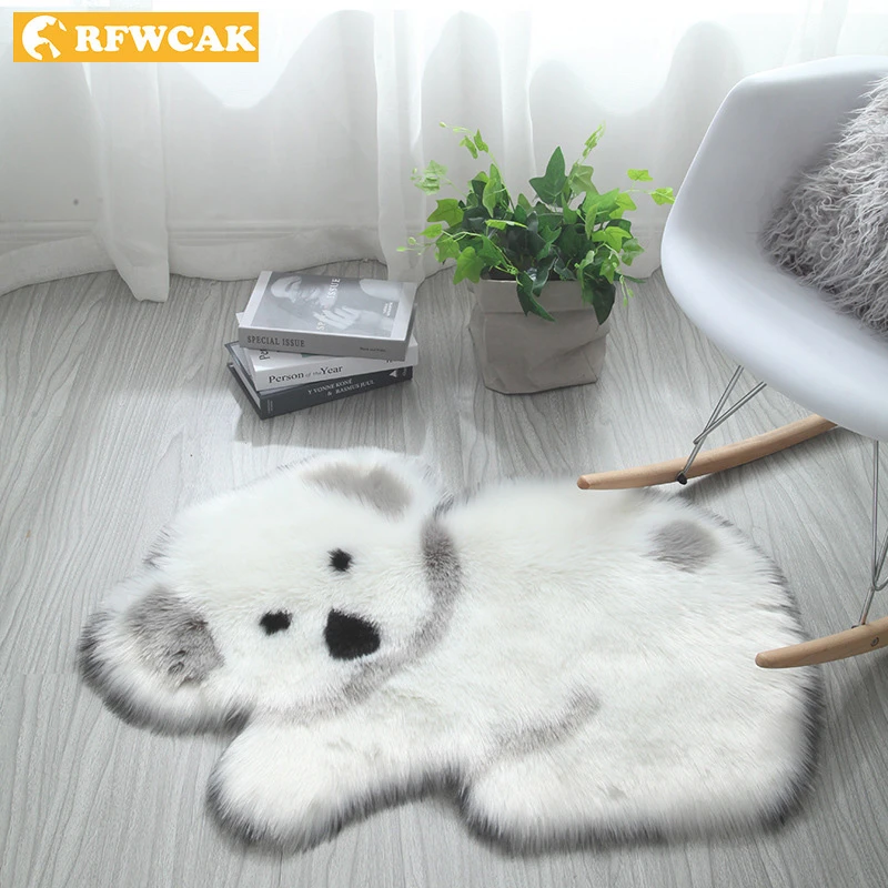

Panda Koala Animal Shape Rug Mat Mattress Carpet Living Room Bedroom Rugs Sofa Cushion Artificial Fluffy Mats Tapete Para Sala