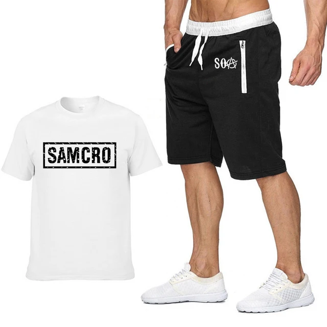 

Hot TV SOA Sons of Anarchy T Shirts shorts suit Sportswear Mens T-shirt SAMCRO high quality Cotton Harajuku Casual Short sleeve