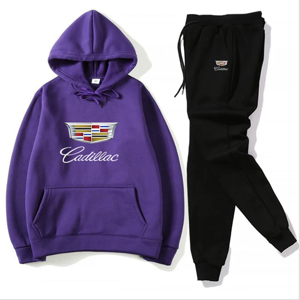 

Cadillac car logo brand hot sale sports hoodie men's hoodie + pants suit men and women street sports casual wear