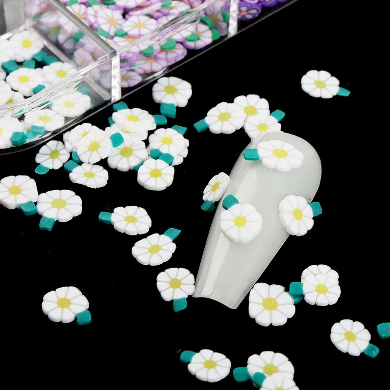 

Spring Summer Flowers Nail Glitter Flakes Sequin Clay Slices Colourful Soft Nail Art Paillette Manicure 3D Nail Art Decorations