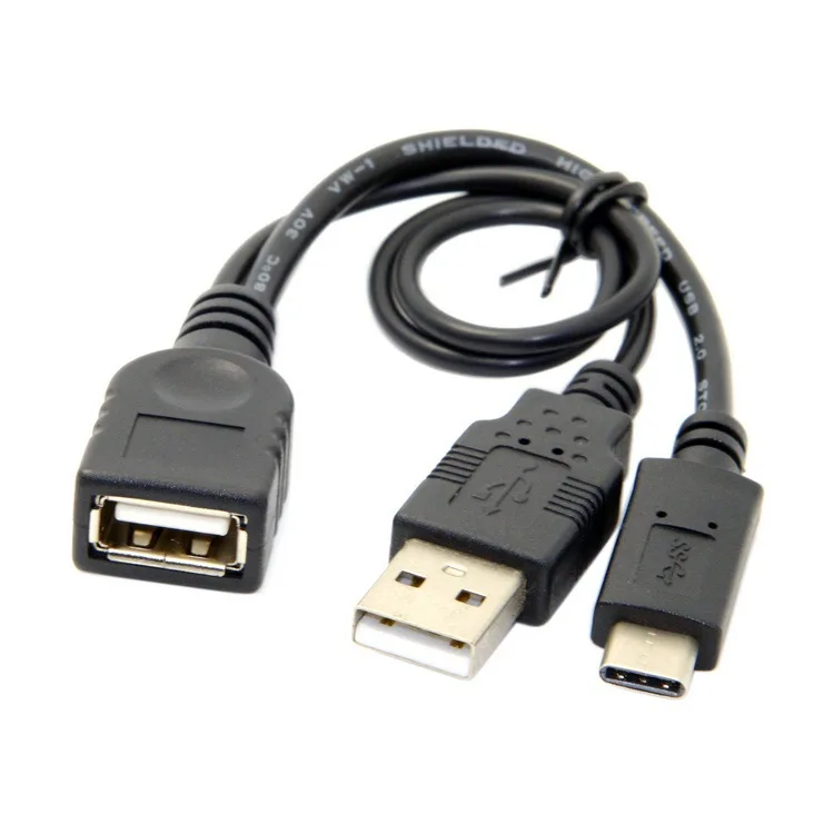 Кабель-адаптер OTG черного цвета с USB 3 1 типа C для 2 0 | Электроника