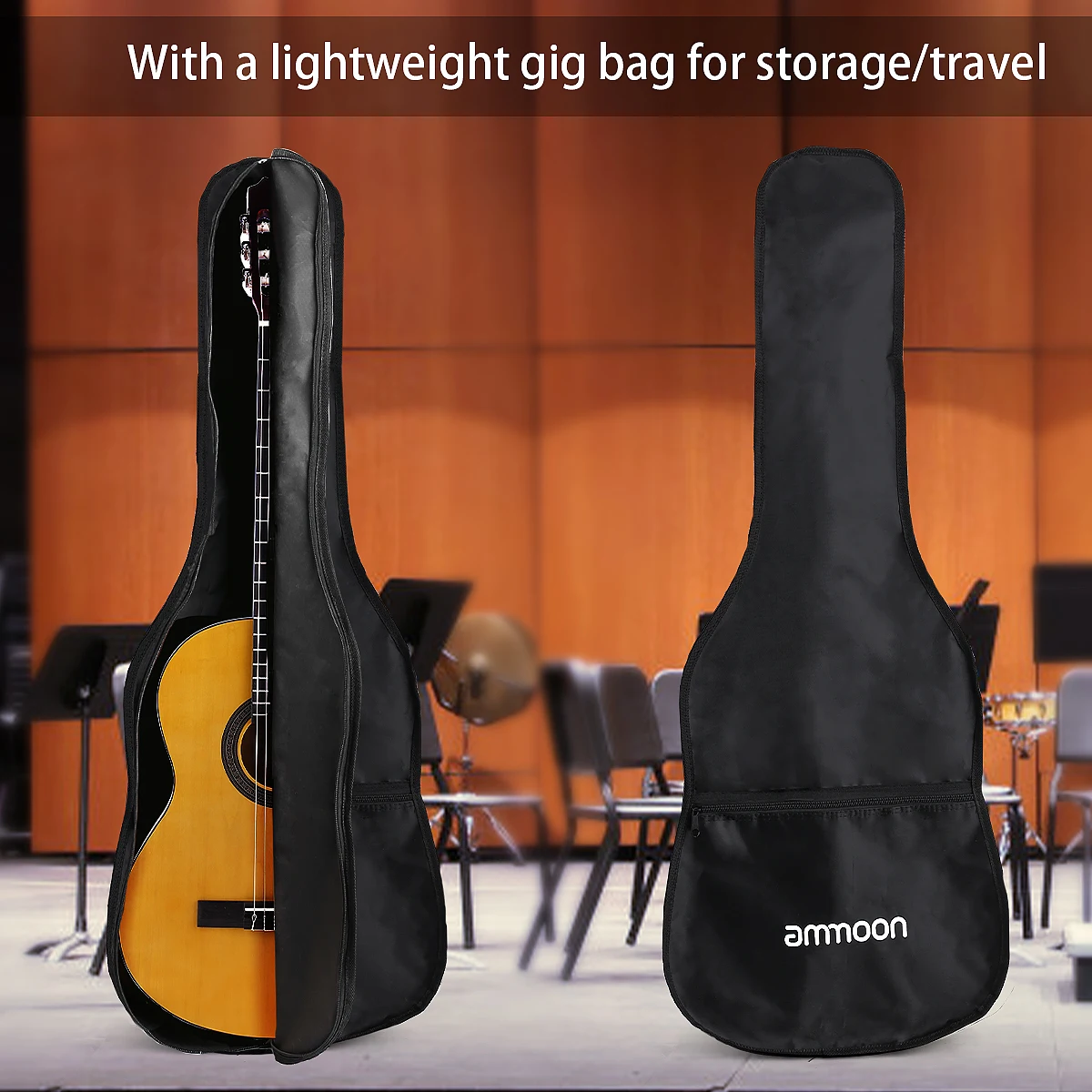 Классическая гитара ammoon CG 12 6 струнная доска Merbau боковая панель с сумкой Gig 39