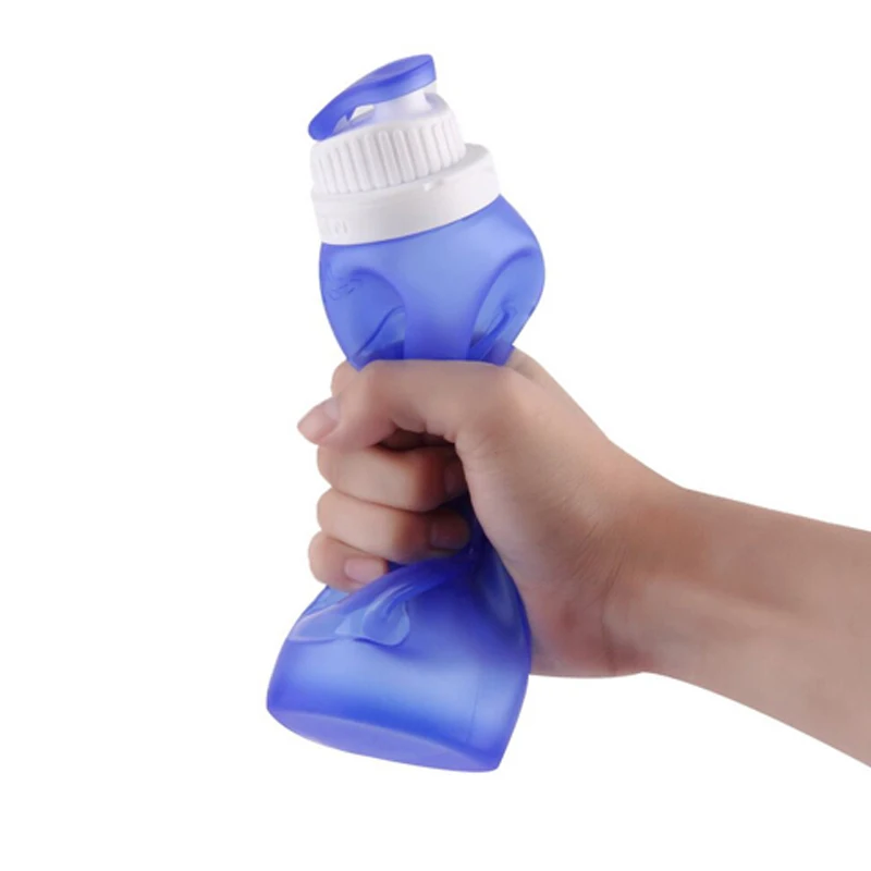 

500ML Silicone Outdoor Travel Summer Bottle Portable Water Sports Folding Bottle Durable EDF88