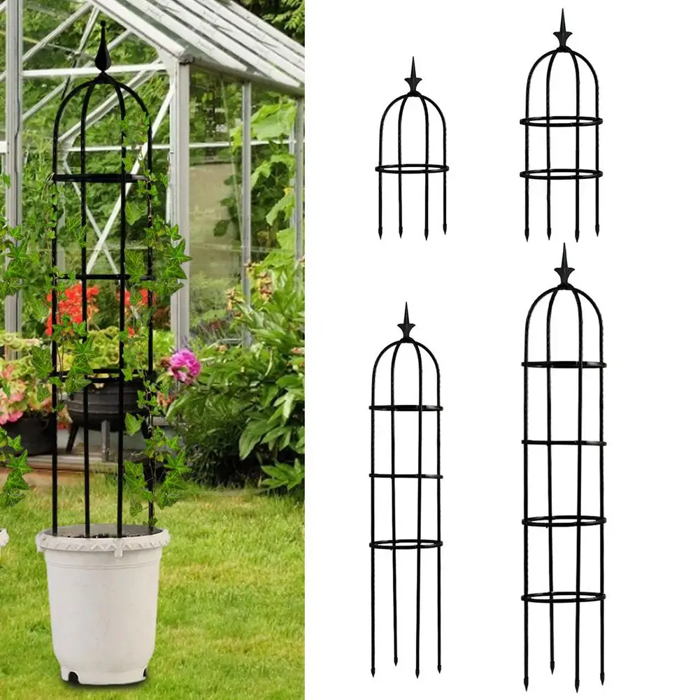

Garden Obelisk Trellis Metal Plant Support Bracket Flower Stand Vine Rack Plant Display Tower Climbing Planter Trellis Support