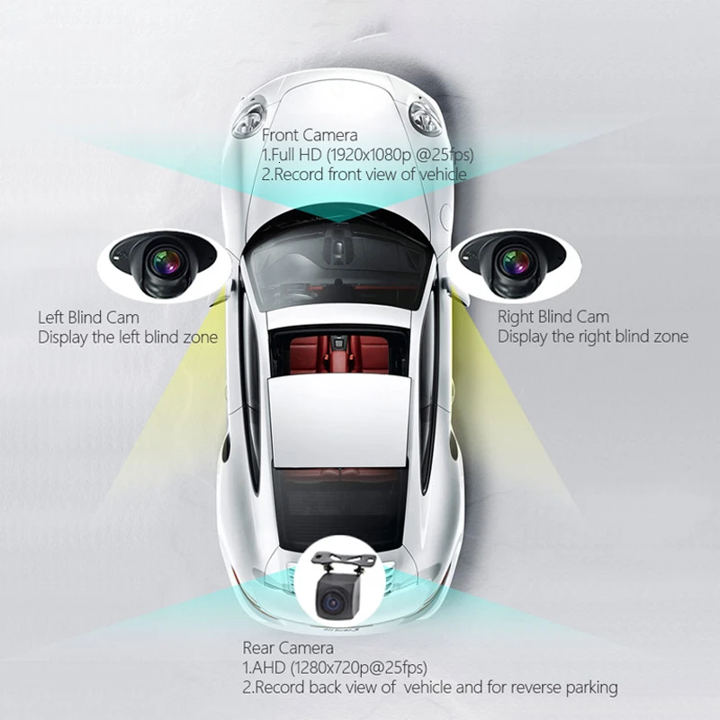 2020 новый 4 канальный панорамный Автомобильный видеорегистратор 10 дюймов 4G Android