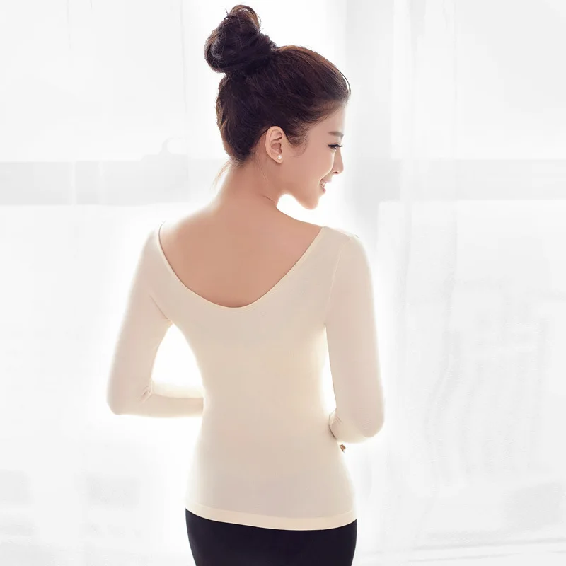 Бесшовное утепленное нижнее белье для бодибилдинга с U-образным вырезом топы