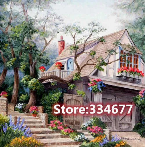 

Наборы для вышивки крестиком в красивом доме. Цветочный дом вышивка рукоделие 14CT без принта DIY Искусство ручной работы домашний декор