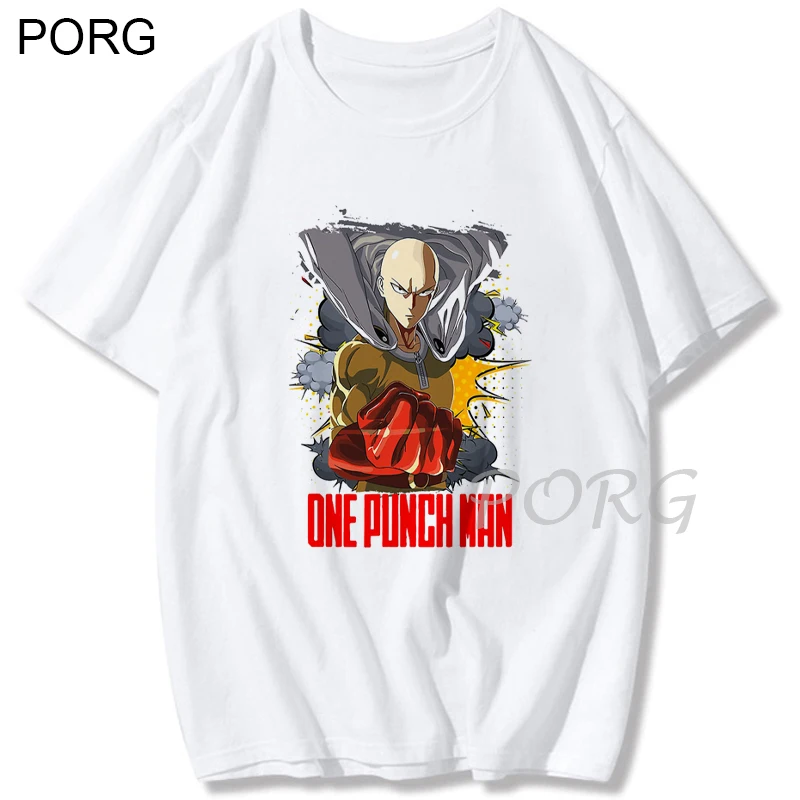

Футболка мужская с забавной мангой One Punch, милая рубашка в стиле гранж, топ в японском стиле аниме, популярная мультяшная футболка унисекс, на...