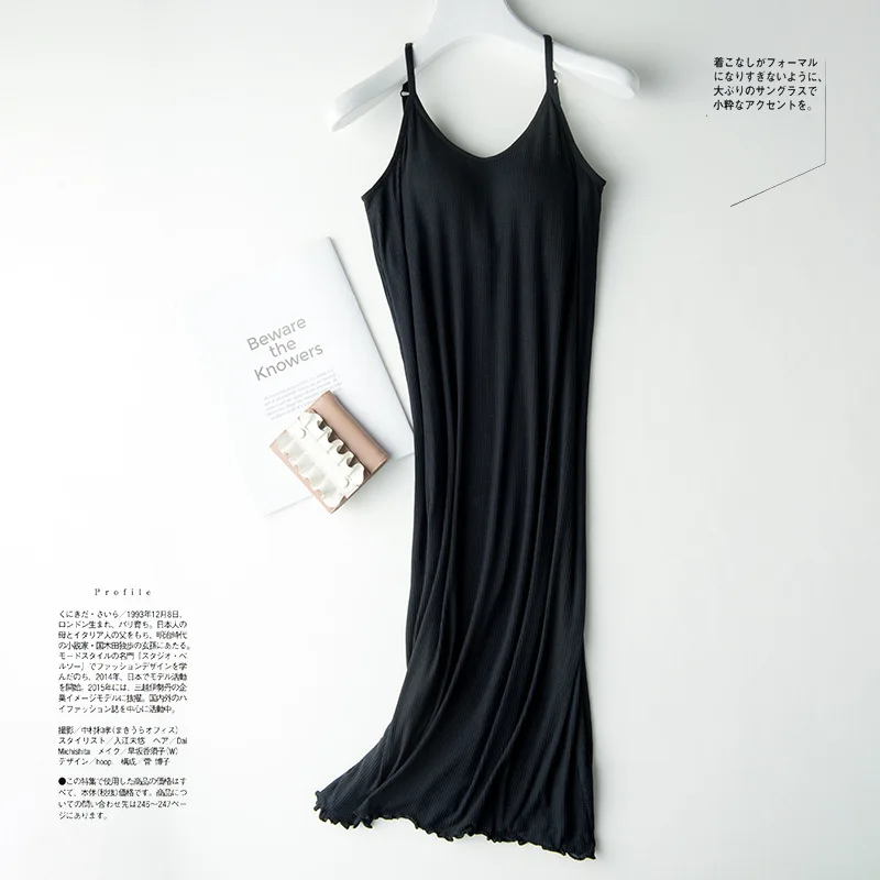 

Casual Nightdress Sleepwear Soft Intimate Lingerie Women Nightwear Built-in Bra Padded Sleep Dress Spaghetti Strap NIghtgown
