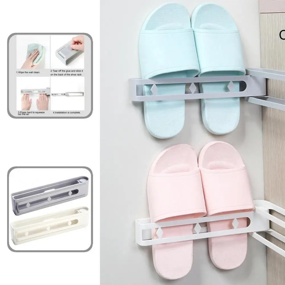

2 Colors Useful Sticky Hanging Shoes Holder Eco-Friendly Shoes Organizer Punch Free for Bathroom
