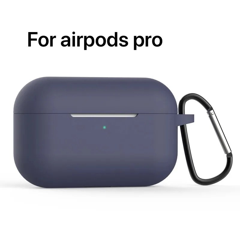 navy blue pro Силиконовый чехол airpods 1/2/pro с брелком для Apple airpods чехол 1/2/airpods pro Чехол защитный чехол - Цвет: navy blue pro