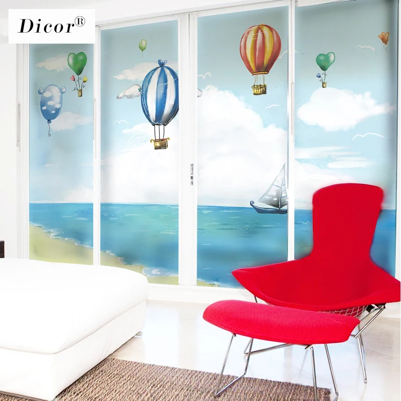 3 вида воздушный шар лося лес стеклянная пленка Окно Матовая Наклейка Искусство