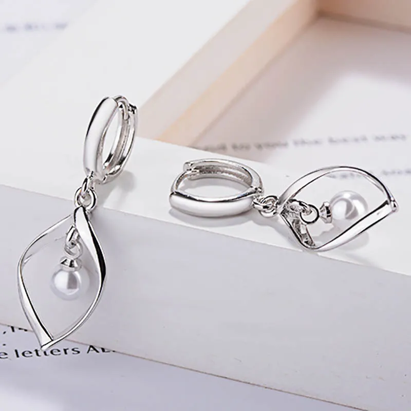 Bague Ringen серебро 925 ювелирные изделия длинные висячие серьги из стерлингового серебра с круглым натуральным жемчугом прекрасный брелок ювелирные изделия женские вечерние подарок