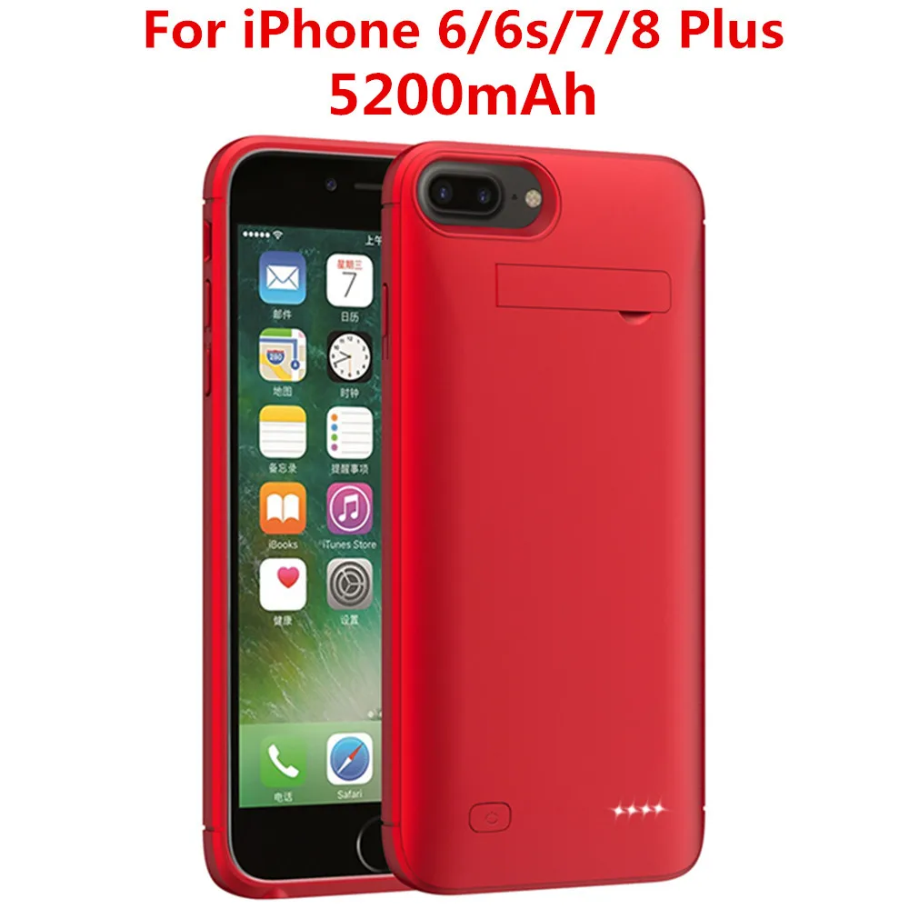 Red for 6 7 8 Plus NTSPACE ультра тонкая батарея зарядное устройство чехол для iPhone 7 8 6 6s Plus зарядный чехол блок питания для iPhone 8 7 6 6s батарея Чехол - Цвет: Red for 6 7 8 Plus