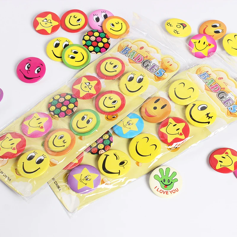 20p kawaii круглые smiley face Micro chapter pin значки для рюкзака одежда платье Шарф Брошь металлические шпильки для бейджей diy рукоделие брошь