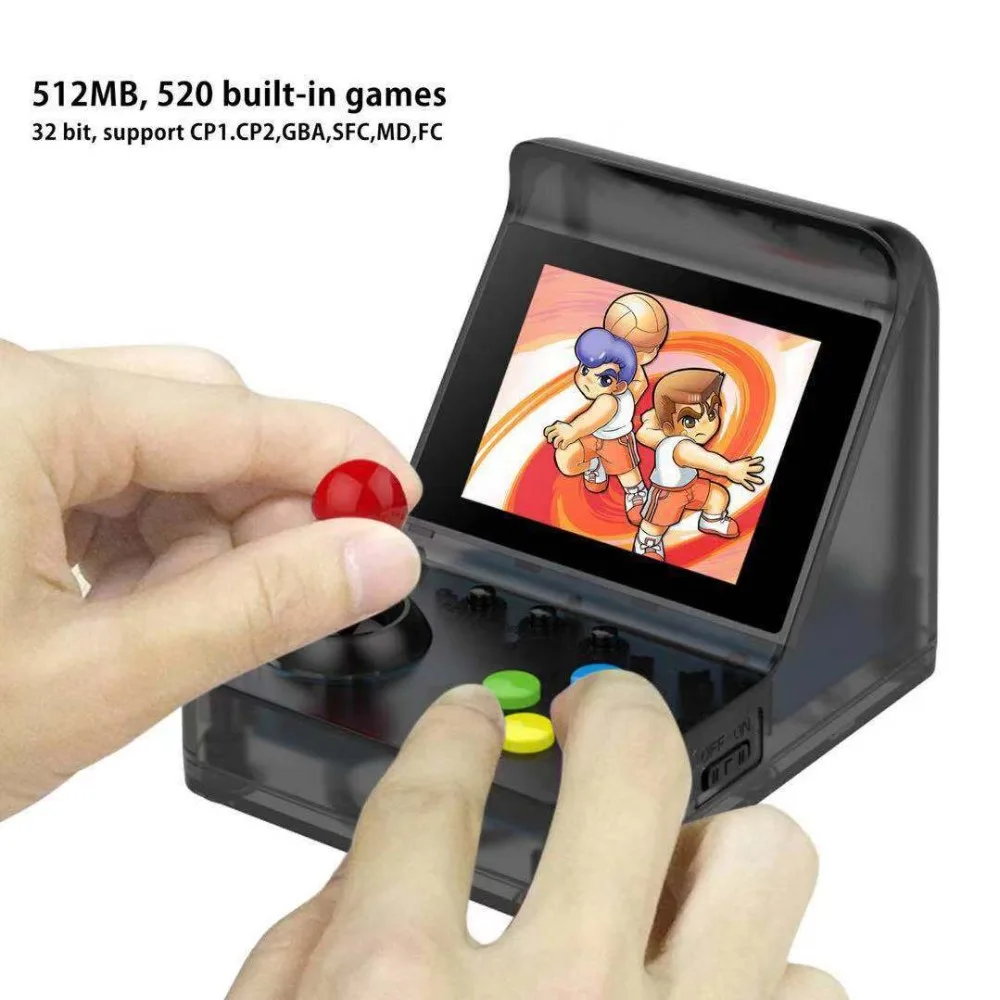 32Bit 3.0'' Mini Portable Retro Video Game Console Handheld Players Built-in 520 Classic Games Support Arcade Doubles Connection |