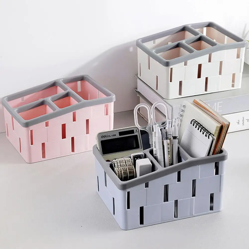 4 сетки пластиковый Настольный ящик для хранения мусора офисная канцелярская