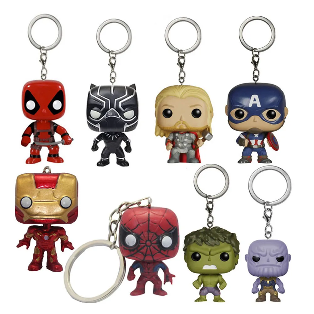 Мстители финал танос Железный человек Тор Дэдпул Человек-паук Халк брелок