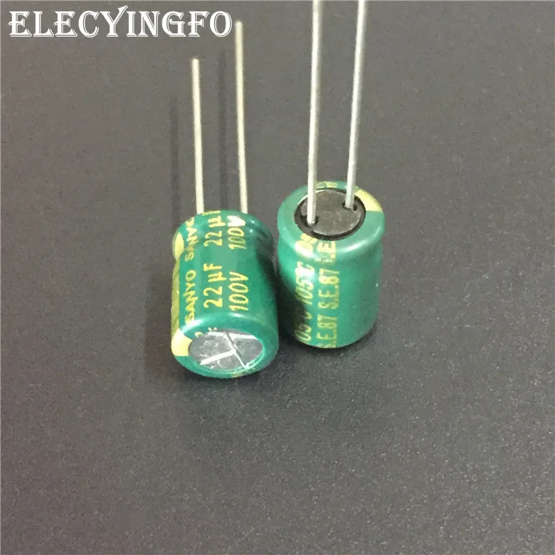 10 шт. 22 мкФ 100V22UF Sanyo AX серии 8x11 5 мм 100V22uF низкое сопротивление с повышенным сроком