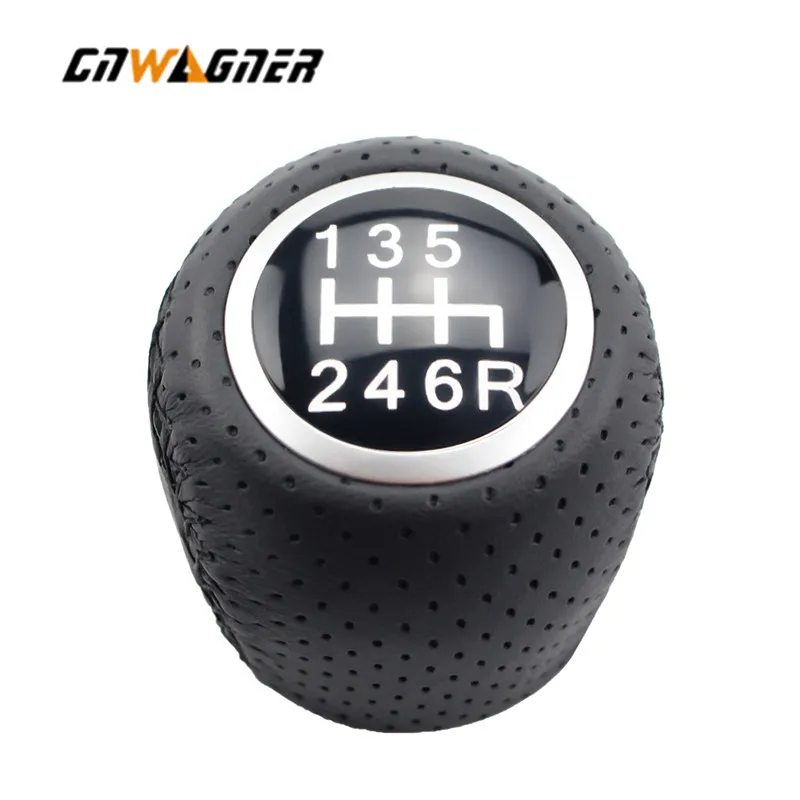 

5 / 6 Speed Car Shift Knob Shfiter Lever Handball Covered Leather For Fiat Grande PUNTO EVO PUNTO 2012 Car Styling Accessories