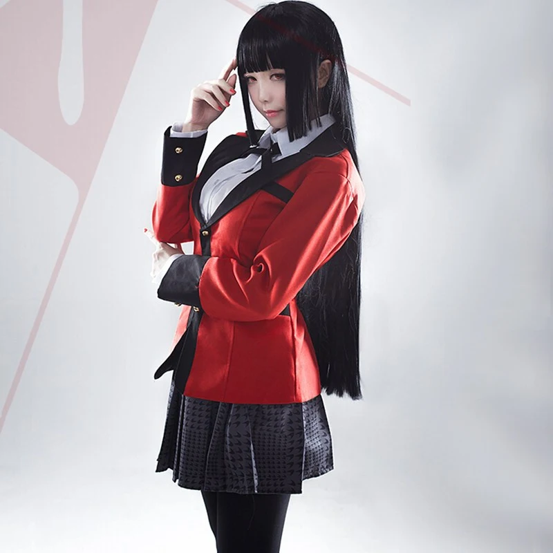 

Аниме Kakegurui Yumeko Jabami японские школьницы Косплей костюмы горячая крутая Униформа полный комплект куртка + рубашка + юбка + чулки + галстук