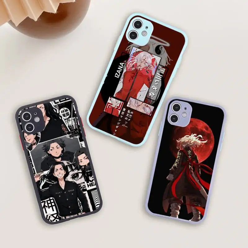 

Tokyo revengers Phone Case For iPhone 12 11 Mini Pro XR XS Max 7 8 Plus X Matte transparent blue Back Cover