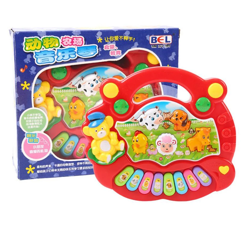 Музыкальное пианино для животных фермы детские развивающие Игрушки раннего