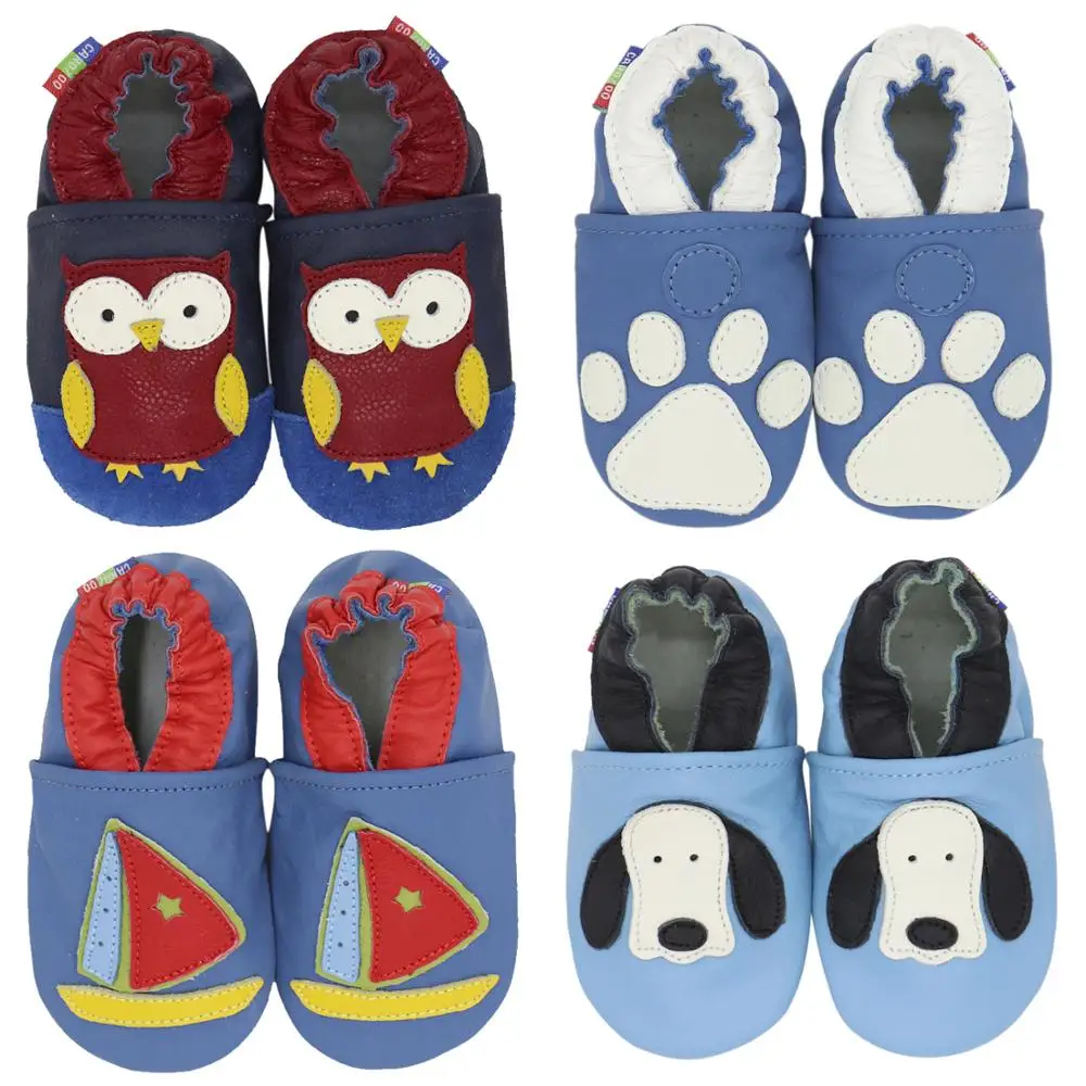 

Carozoo Kids First Walkers Baby Boy Shoes Soft Leather Handmade Slippers