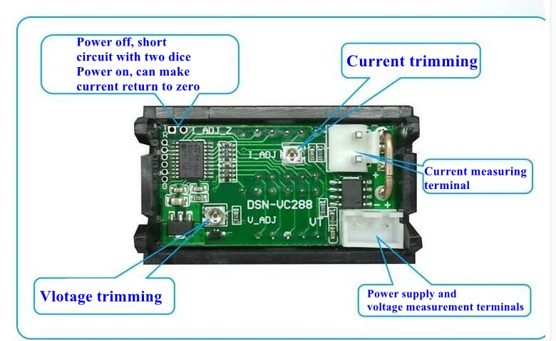 Mini-voltímetro Digital LED Dual de 0,28 pulgadas, amperímetro de CC, 100V, 1A, 10A, 50A, 100A, alta calidad
