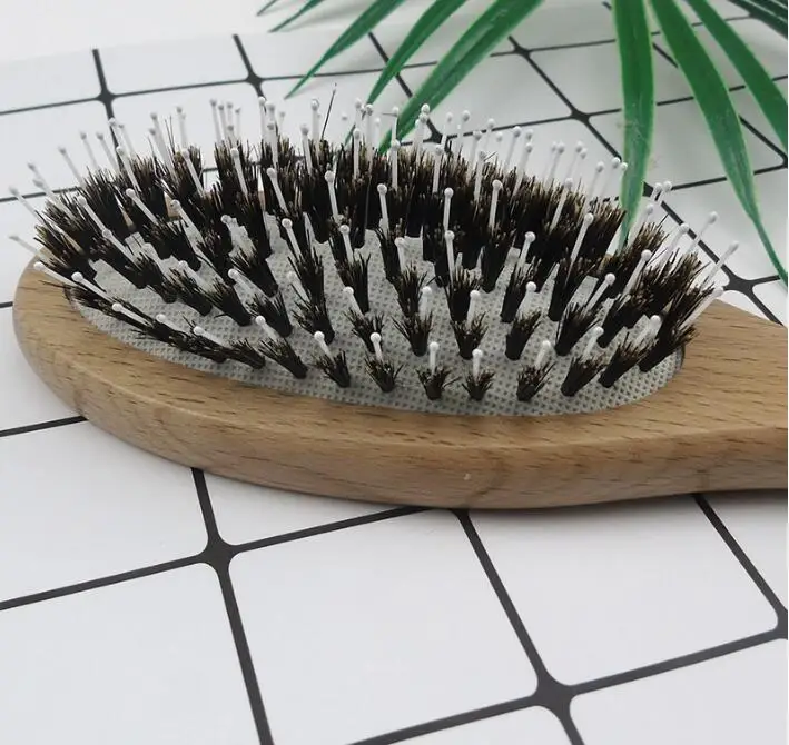 

Elm handle natural bristle airbag comb hair scalp massage comb hair dandruff hair styling combs