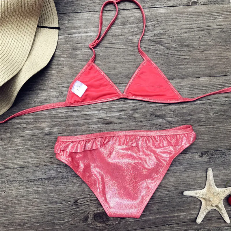 Falbala/бикини для девочек возрастом от 5 до 12 лет коллекция 2019 года блестящие