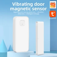 tuya zigbee smart shock door sensor vibrating door magnetic sensor smart shock sensor smart door sensor two in one